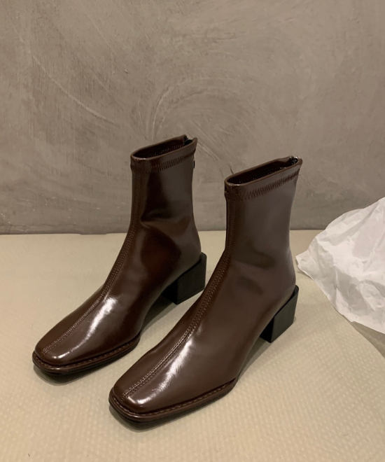 スクエアトゥスキニーブーツ