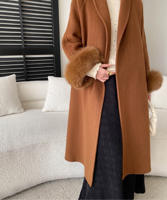 レース編みハイウエストロングスカート