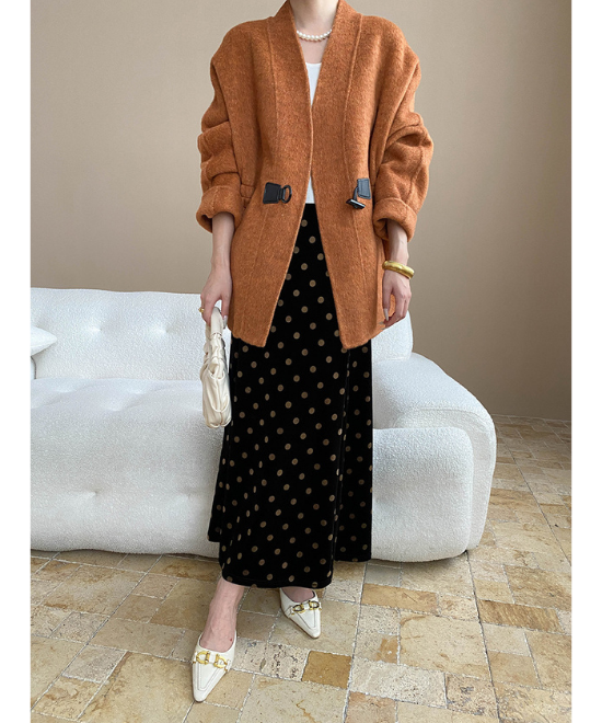 プリーツウエストスリムウールジャケット