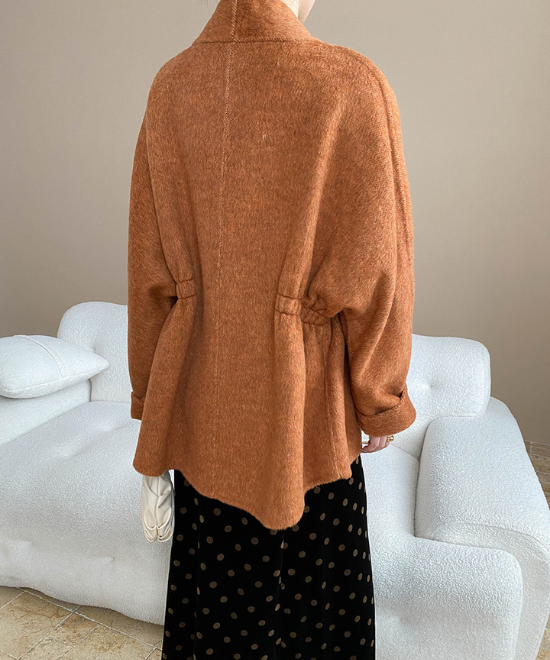 プリーツウエストスリムウールジャケット