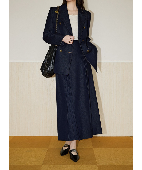 セットアップ対応ダブルツイストデニムジャケット