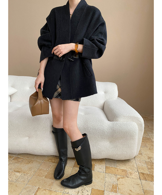 プリーツウエストスリムウールジャケット