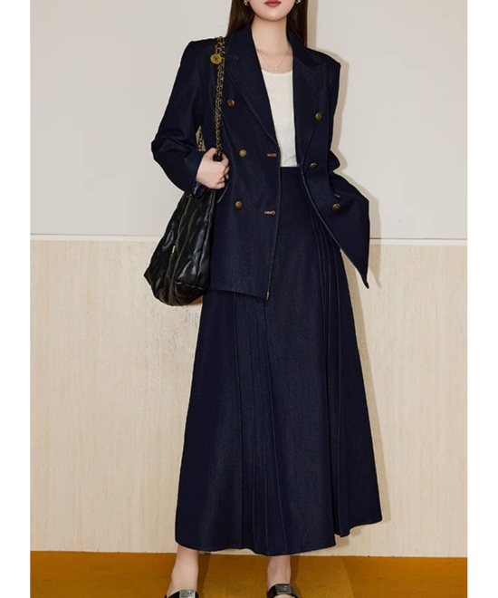 セットアップ対応ドレープデニムスカート