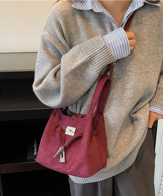 コーデュロイ2WAYバケットバッグ