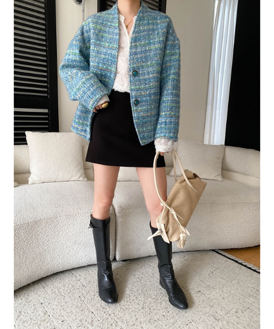 オーバーサイズウールツイードジャケット