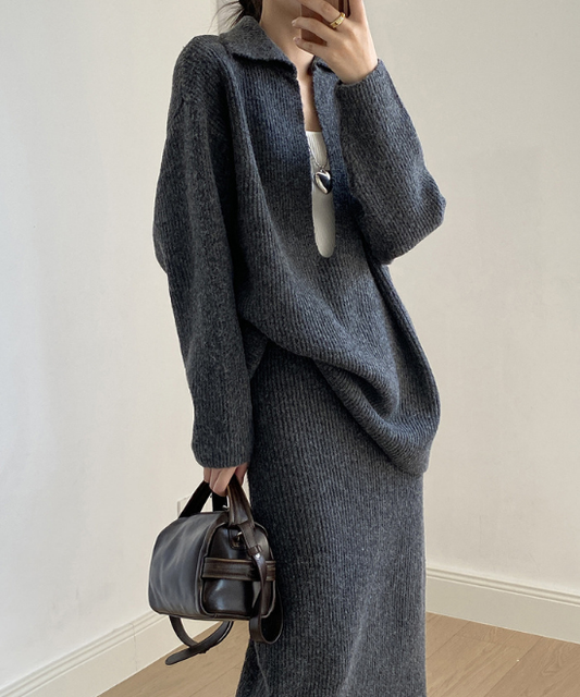 ディープVラペルニットセットアップ