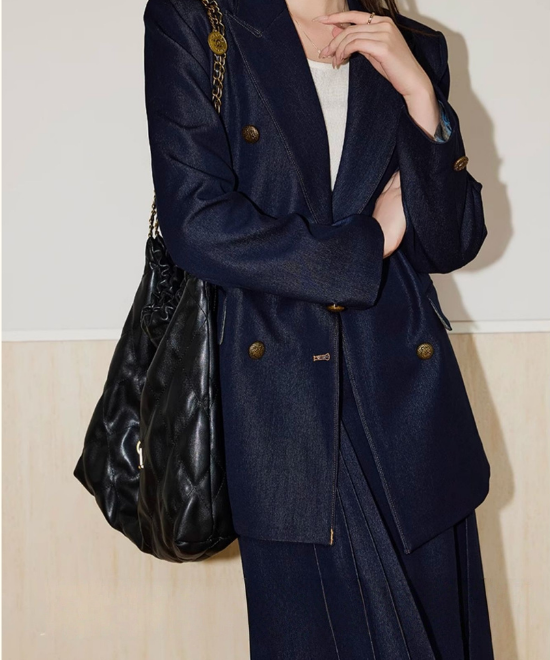 セットアップ対応ダブルツイストデニムジャケット