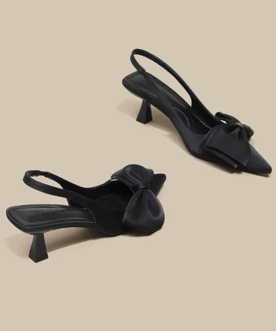 ポインテッドトゥリボンミュール