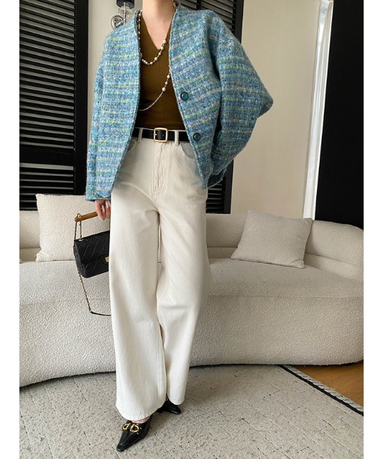 オーバーサイズウールツイードジャケット