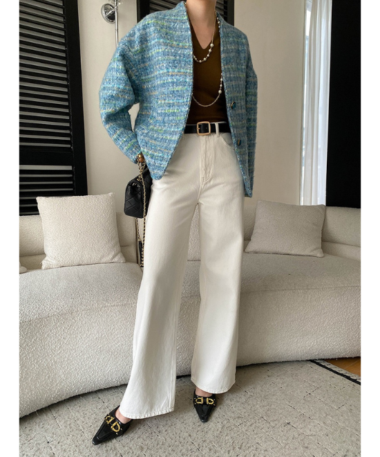 オーバーサイズウールツイードジャケット