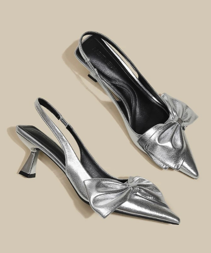 ポインテッドトゥリボンミュール