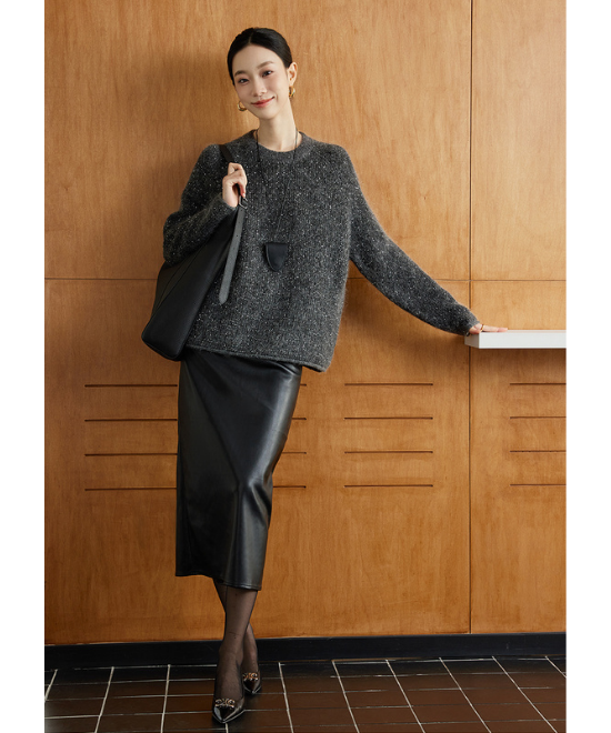 モヘアウールルーズシルエットセーター