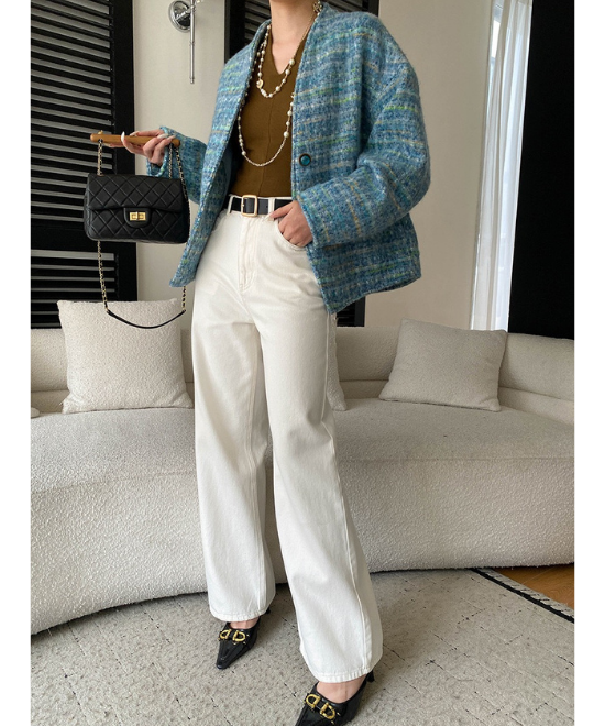 オーバーサイズウールツイードジャケット