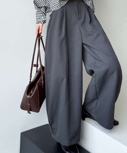 ハイウエストワイドレッグパンツ