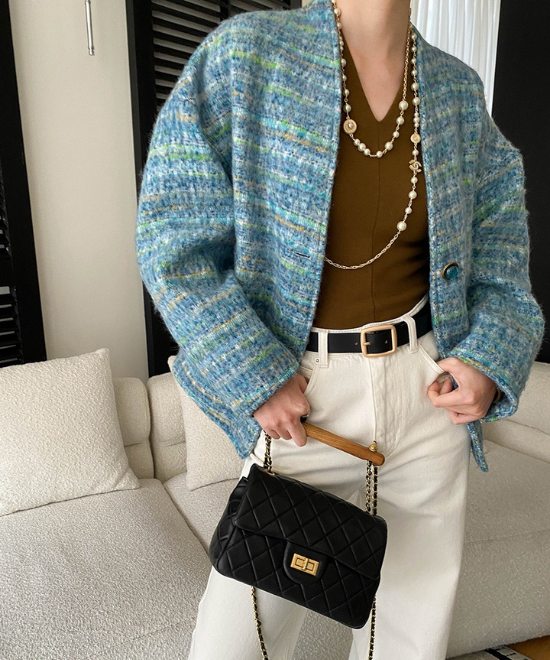 オーバーサイズウールツイードジャケット