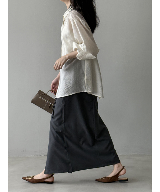 フレンチスカーフスリミングシャツ