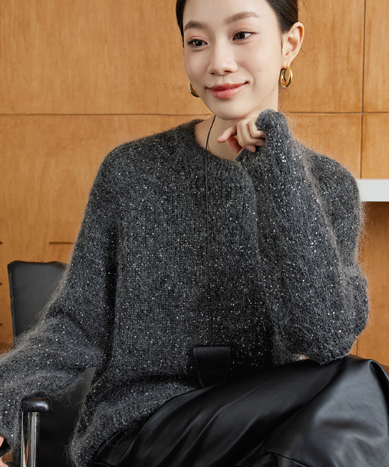 モヘアウールルーズシルエットセーター