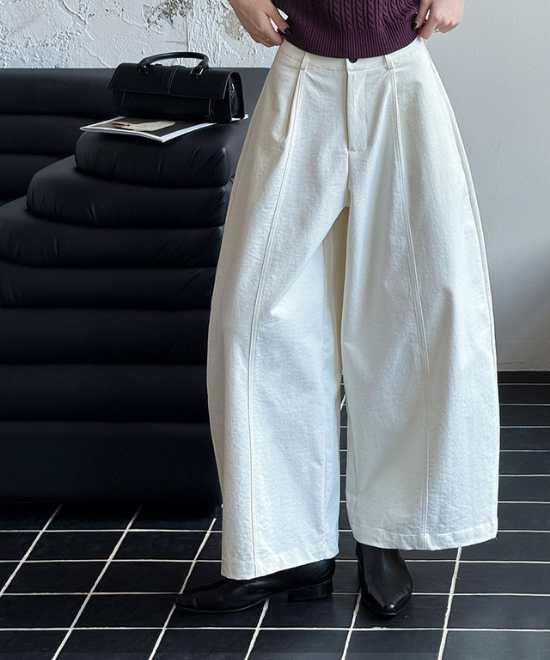 ハイウエストワイドレッグパンツ