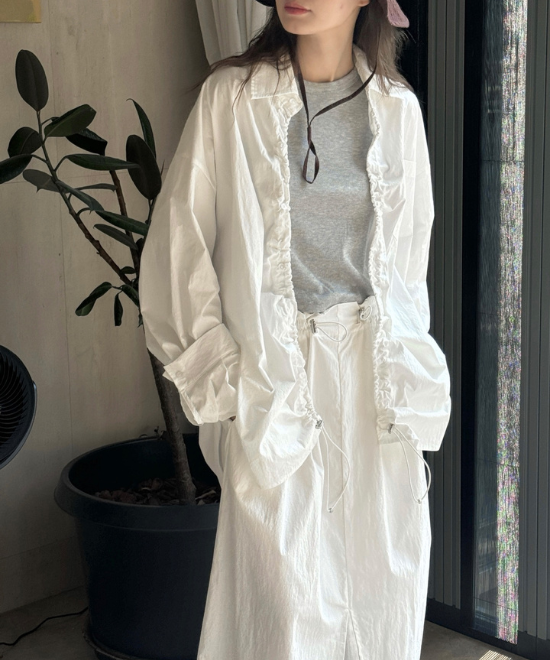 ドローストリングオーバーシャツ