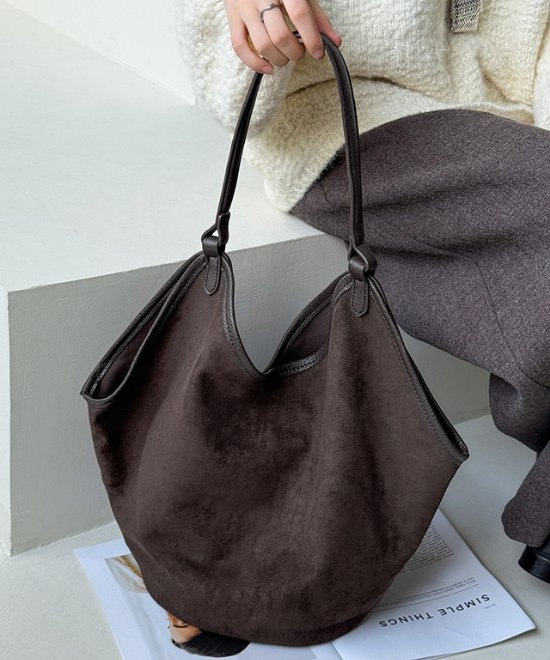 Y字カットスエードトートバッグ