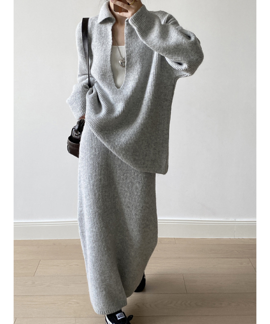 ディープVラペルニットセットアップ