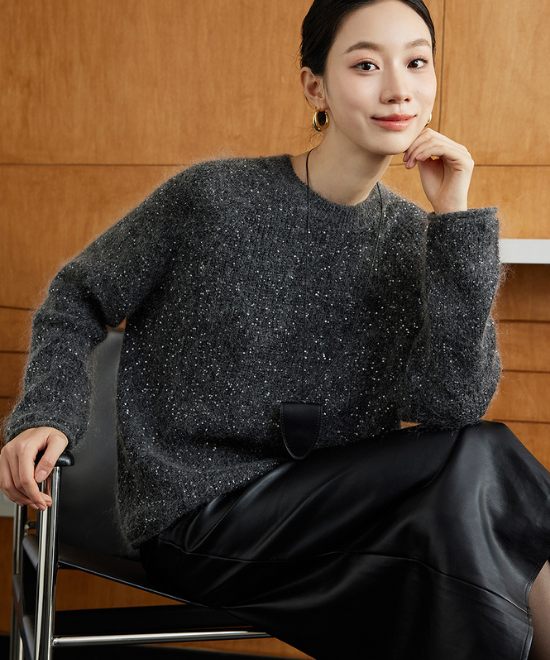 モヘアウールルーズシルエットセーター