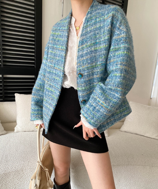 オーバーサイズウールツイードジャケット