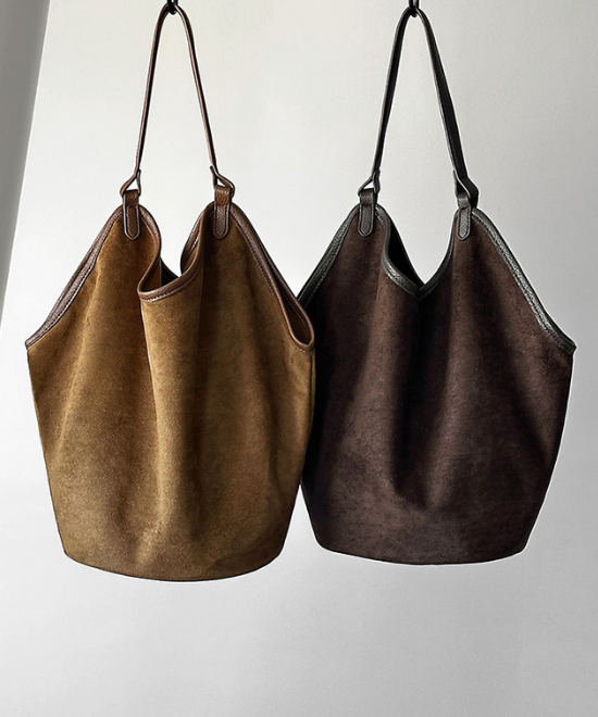 Y字カットスエードトートバッグ