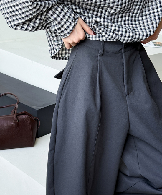 ハイウエストワイドレッグパンツ