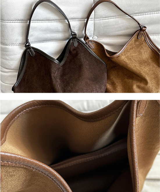 Y字カットスエードトートバッグ