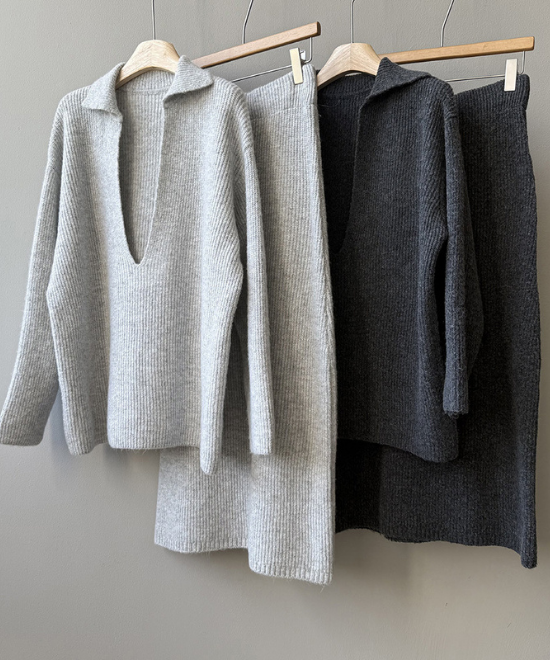 ディープVラペルニットセットアップ