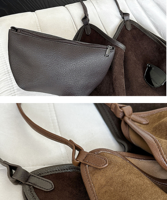 Y字カットスエードトートバッグ