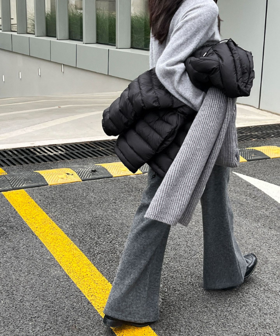 スカート付きリラックスフレアパンツ