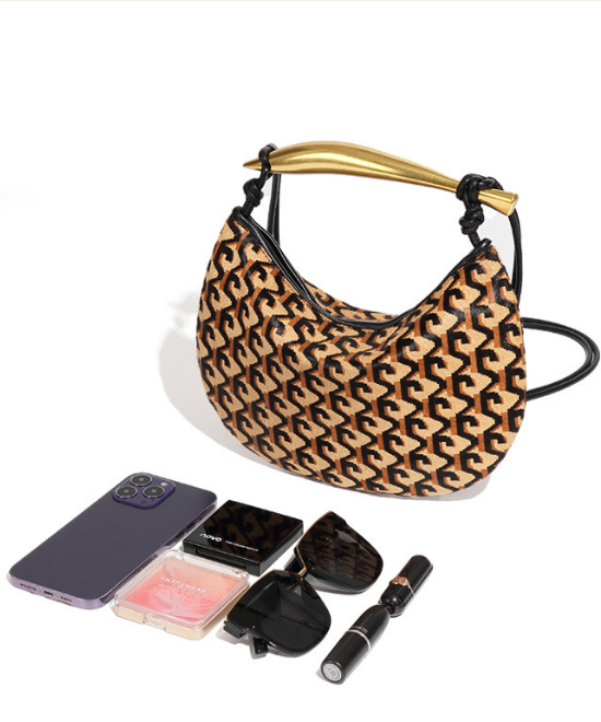 レザーホースへアハンドバッグ