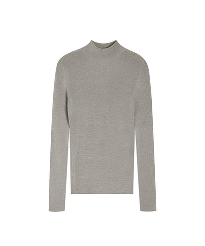 ハイネックフィットシンプルニット