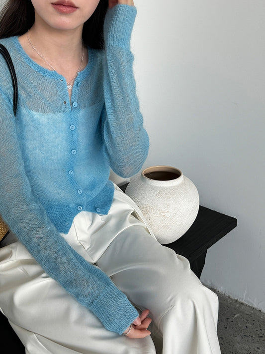 モヘアニットカーディガン