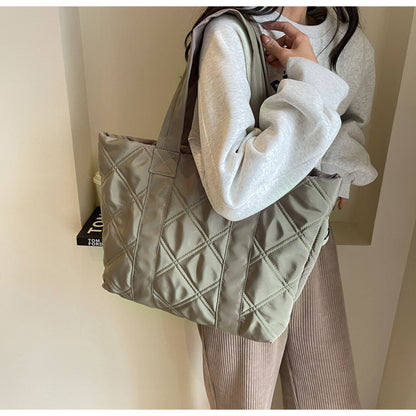 チェック柄大容量トートバッグ