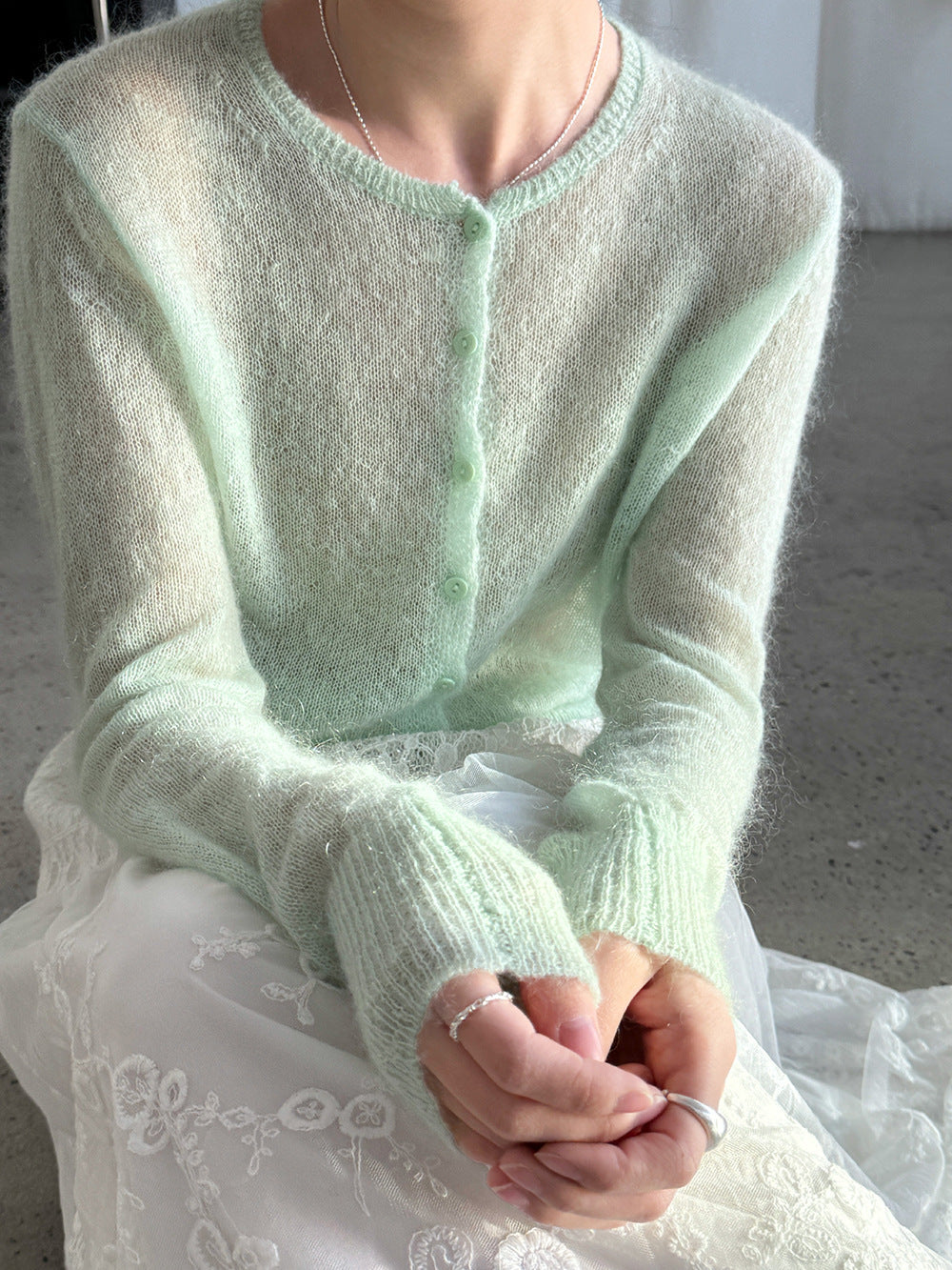 モヘアニットカーディガン