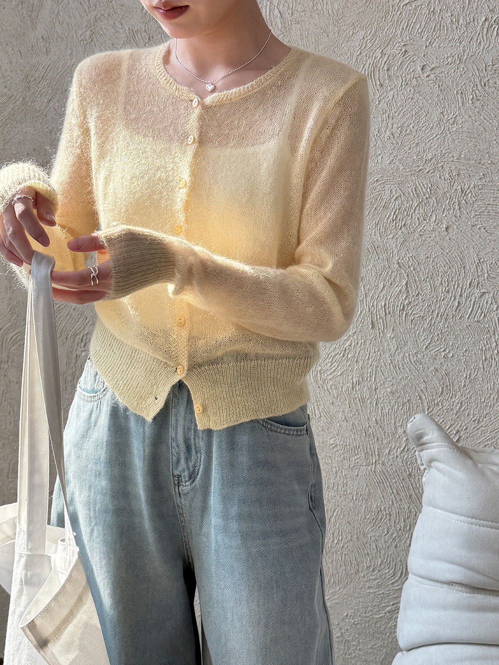 モヘアニットカーディガン