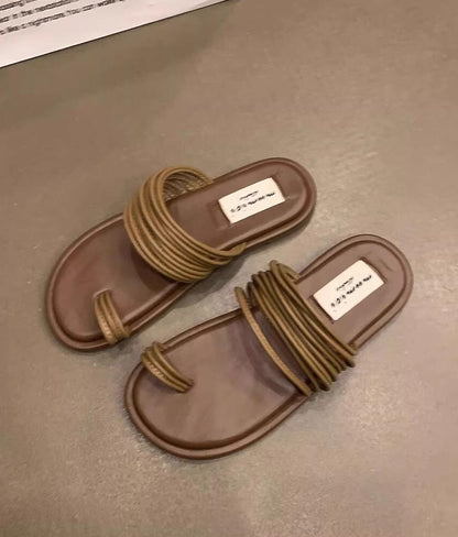 スリッポントゥフラットローマンサンダルシューズ