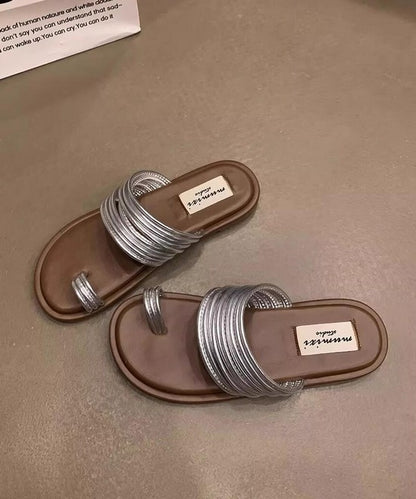 スリッポントゥフラットローマンサンダルシューズ