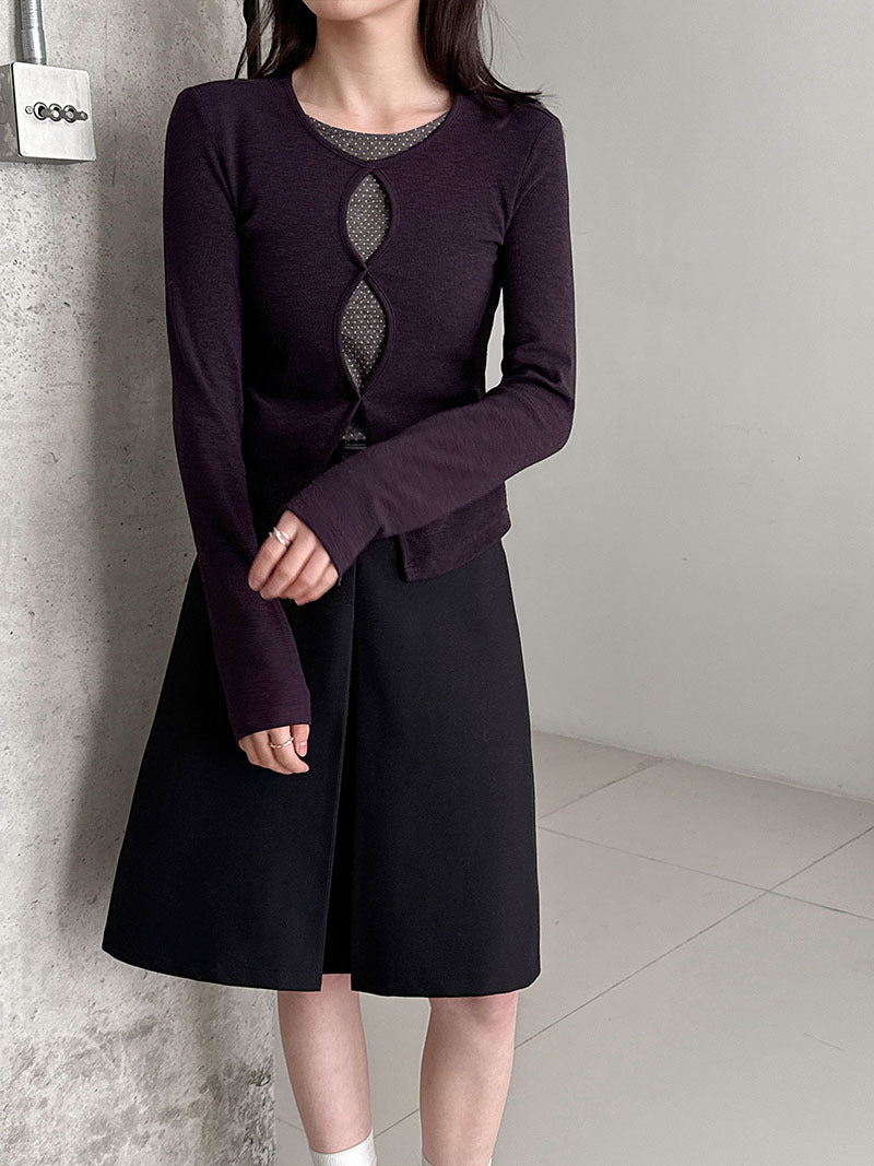 ドット×スリムニットツーピーストップス