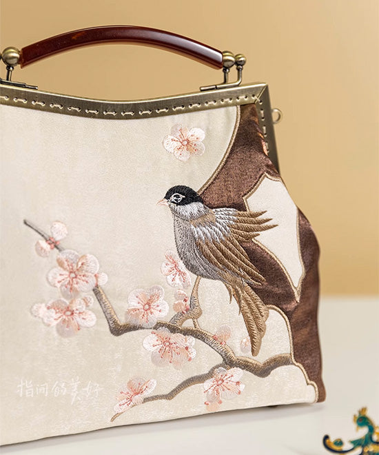 桜刺繍クロスボディゴールドバッグ
