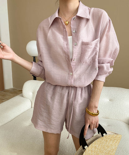 テンセルルーズシャツセットアップ