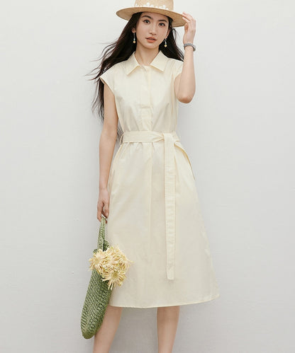 シャツライクベルトワンピース