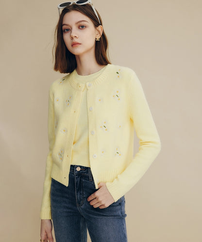 デイジー刺繍カーディガン