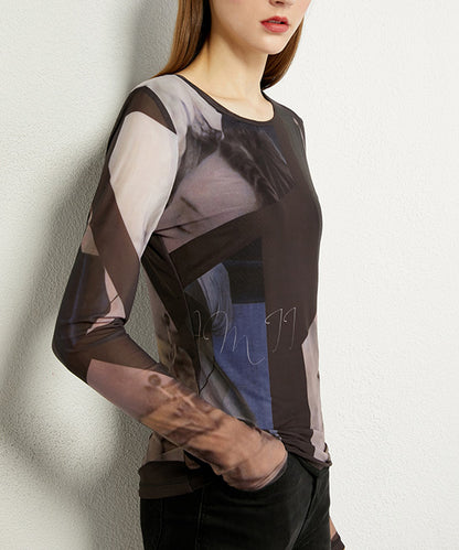 メッシュプリントボトリングシャツ