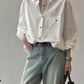 ルーズシンプル長袖シャツ