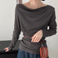 Off -shoulder drape knit