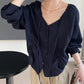 Sherling lagranc sleeve blouse